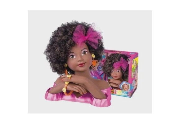 Boneca Fashion Rainbow Charmosa Negra com Acessórios - Cotiplás