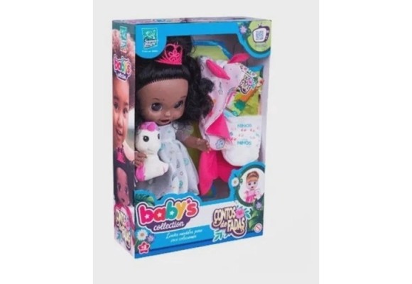 Boneca Conto de Fadas Negra  Babys Collection - Supertoys