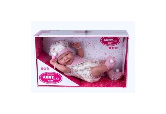 Boneca Anny Doll Baby Reborn Macacão Babador - Cotiplas